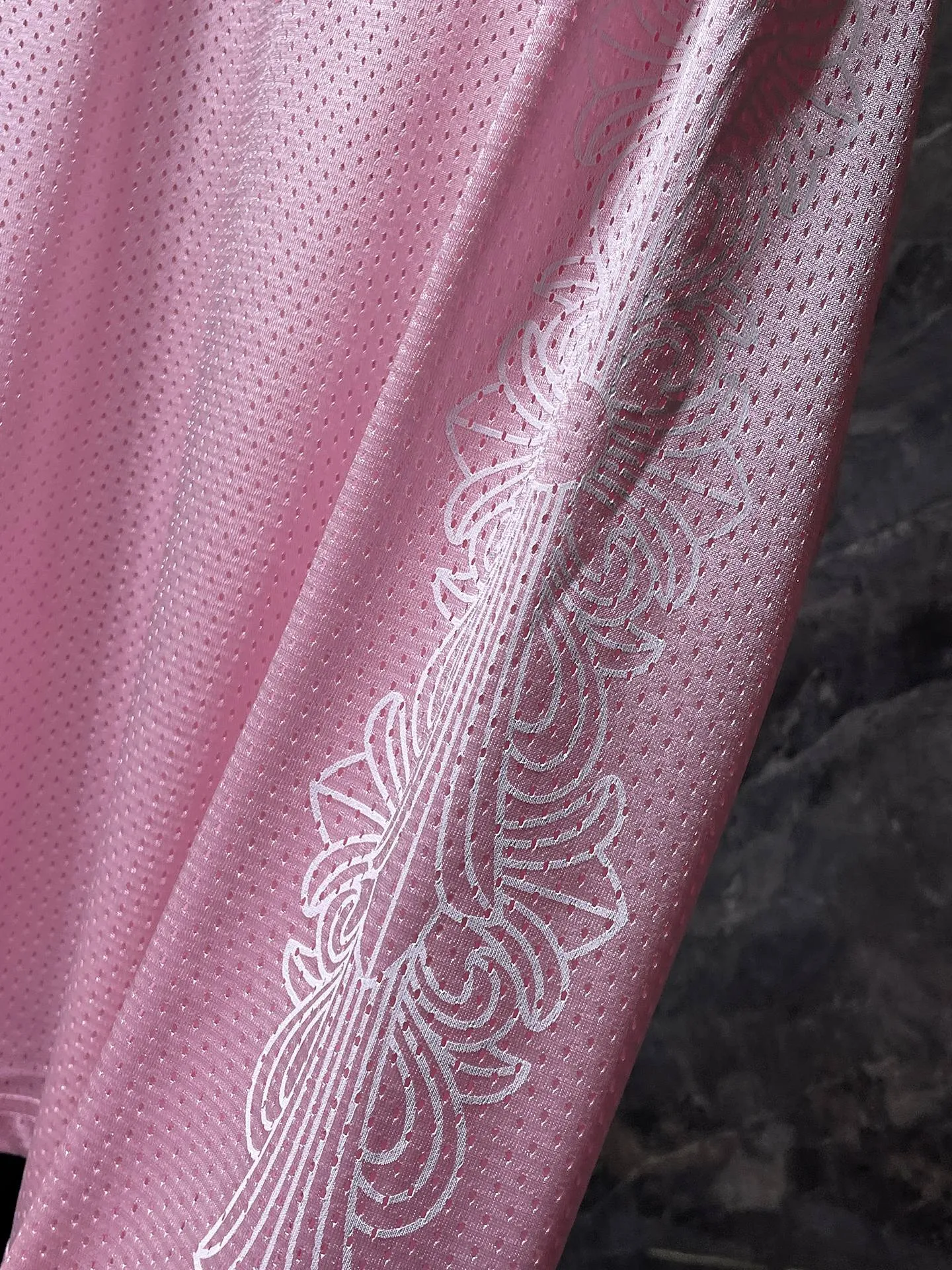 P216 Chrome Hearts 25ss customized version of high gram weight uniform fabric Chrome mattyboy official website limited flower arm ice hockey uniform counter synchronization 1:1 replica version Recommended color: pink Size: S, M, L, XL